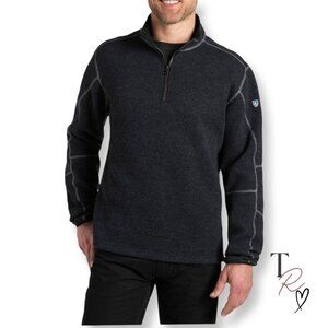 Kuhl NWT Thor 1/4 Zip Fleece Pullover Pirate Blue Wool Blend Outdoor Sweater XL